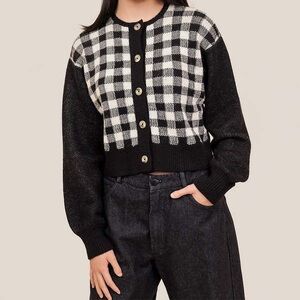 Ciao Lucia Varese Cardigan in black white size M